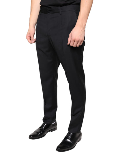 Dolce & Gabbana Pantalones de Vestir Entallados de Lana Negra para Hombre