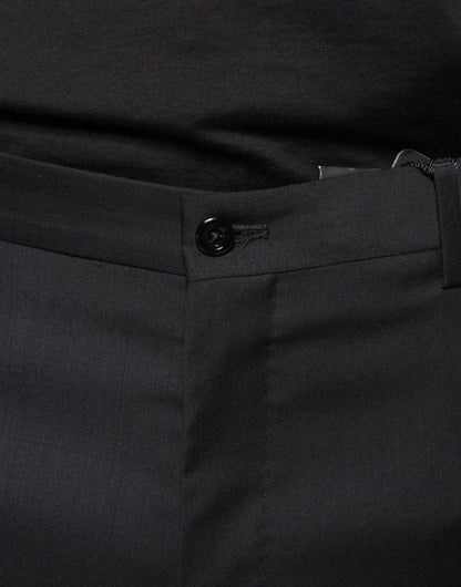 Dolce & Gabbana Pantalones de Vestir Entallados de Lana Negra para Hombre