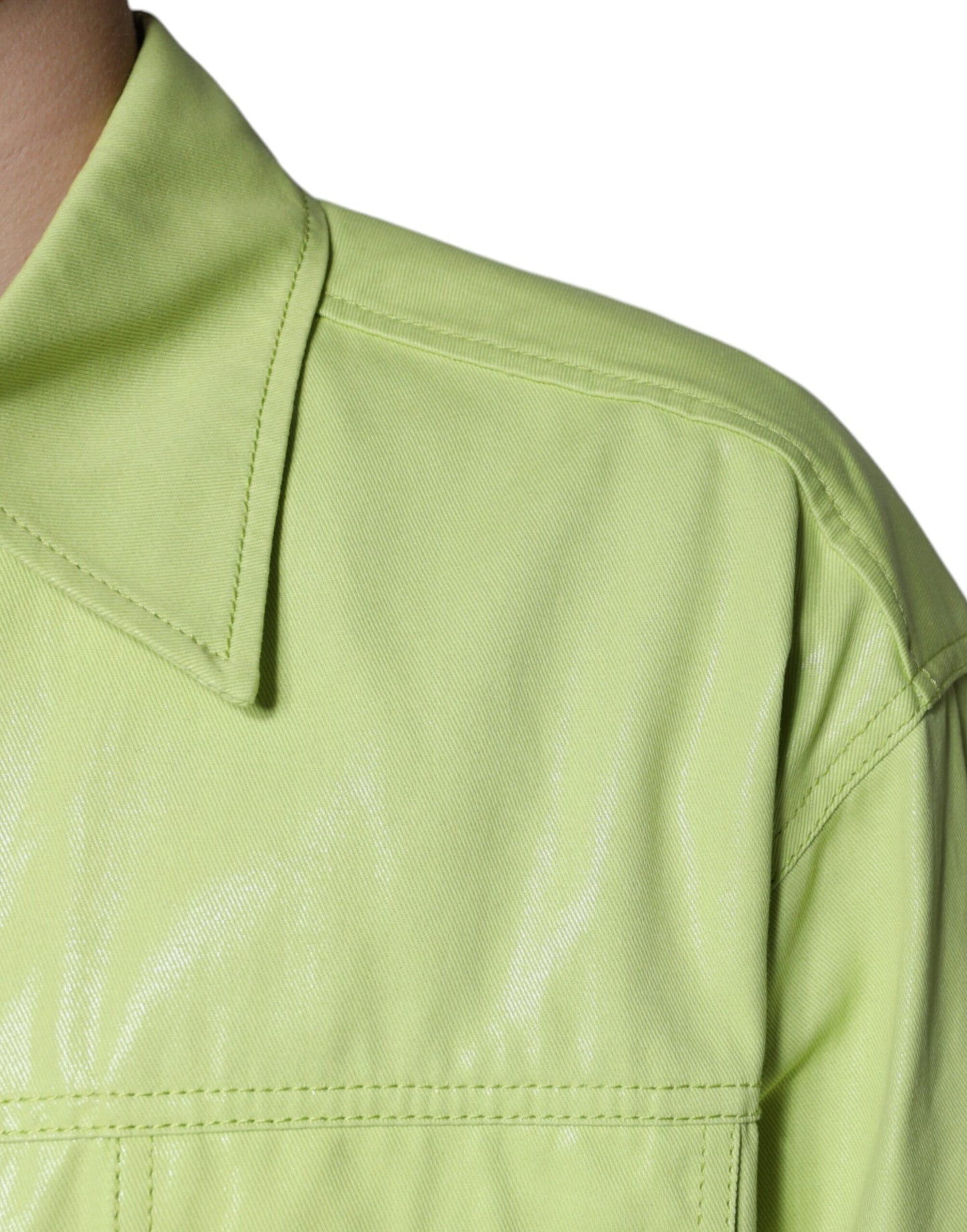 Camisa Dolce & Gabbana de hombre con cuello y botones, de algodón verde