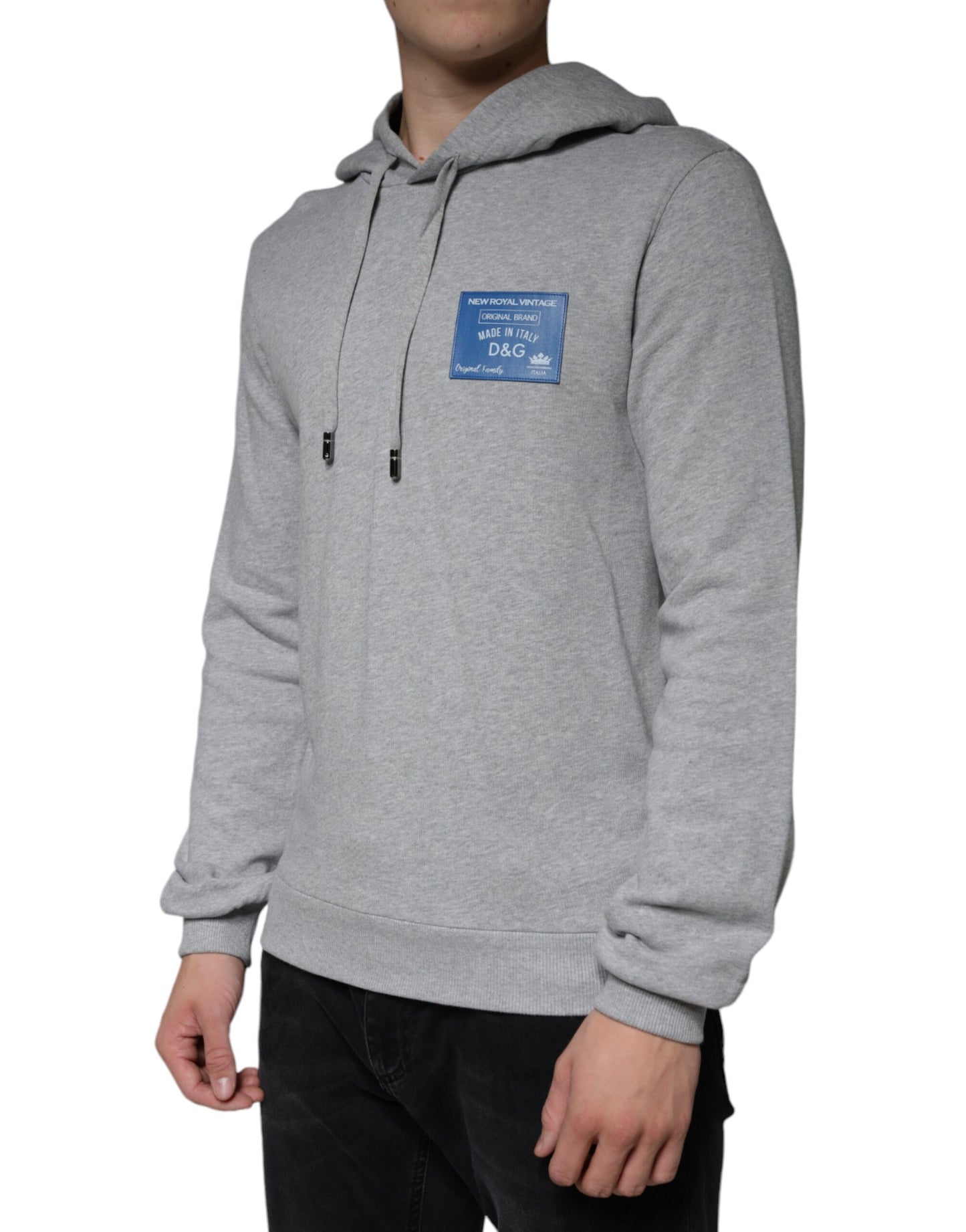 Sudadera con capucha y logo de algodón gris Dolce & Gabbana