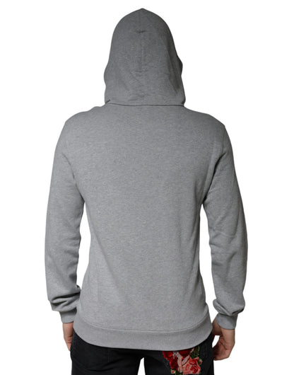 Sudadera con capucha y logo de algodón gris Dolce & Gabbana