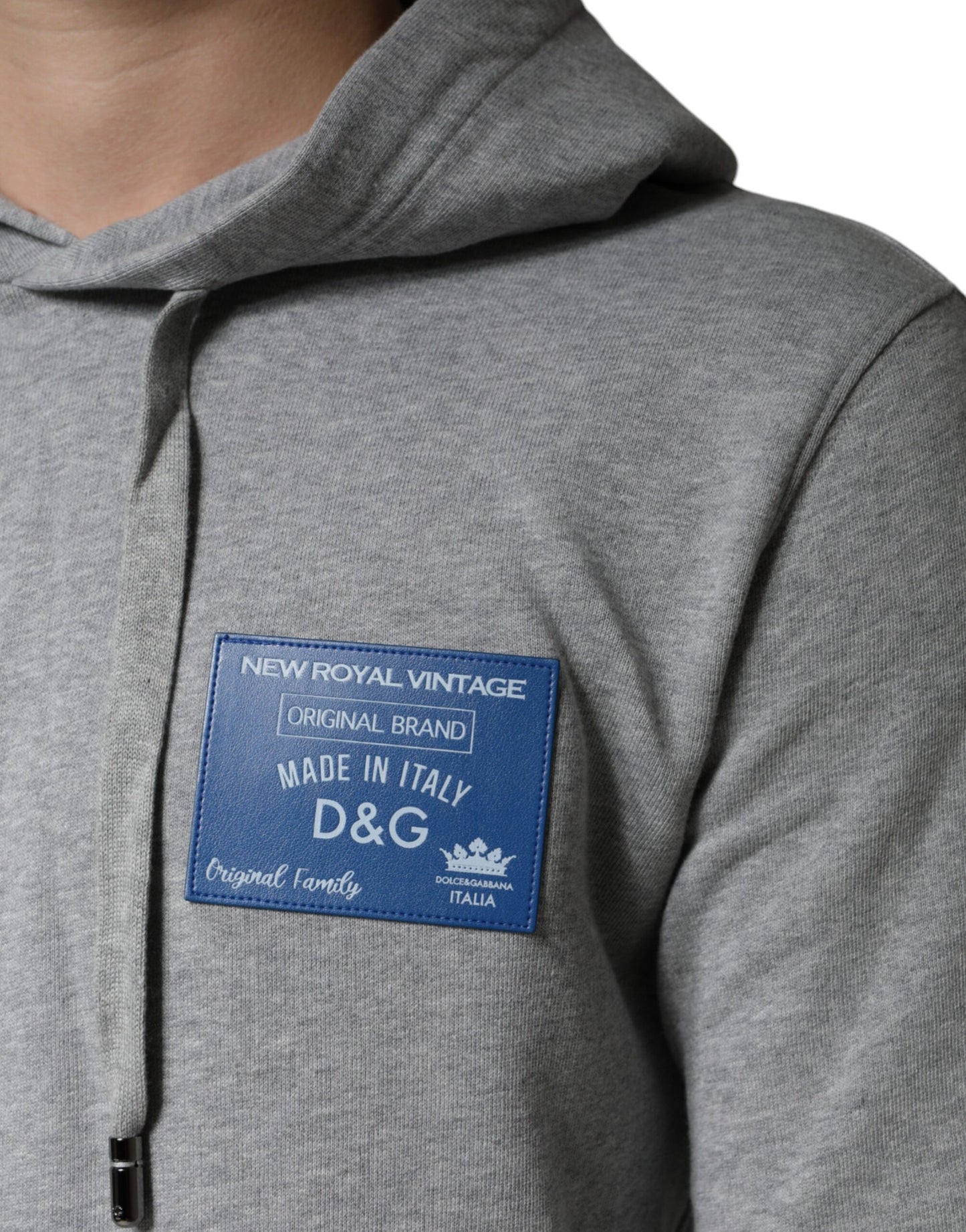Sudadera con capucha y logo de algodón gris Dolce & Gabbana