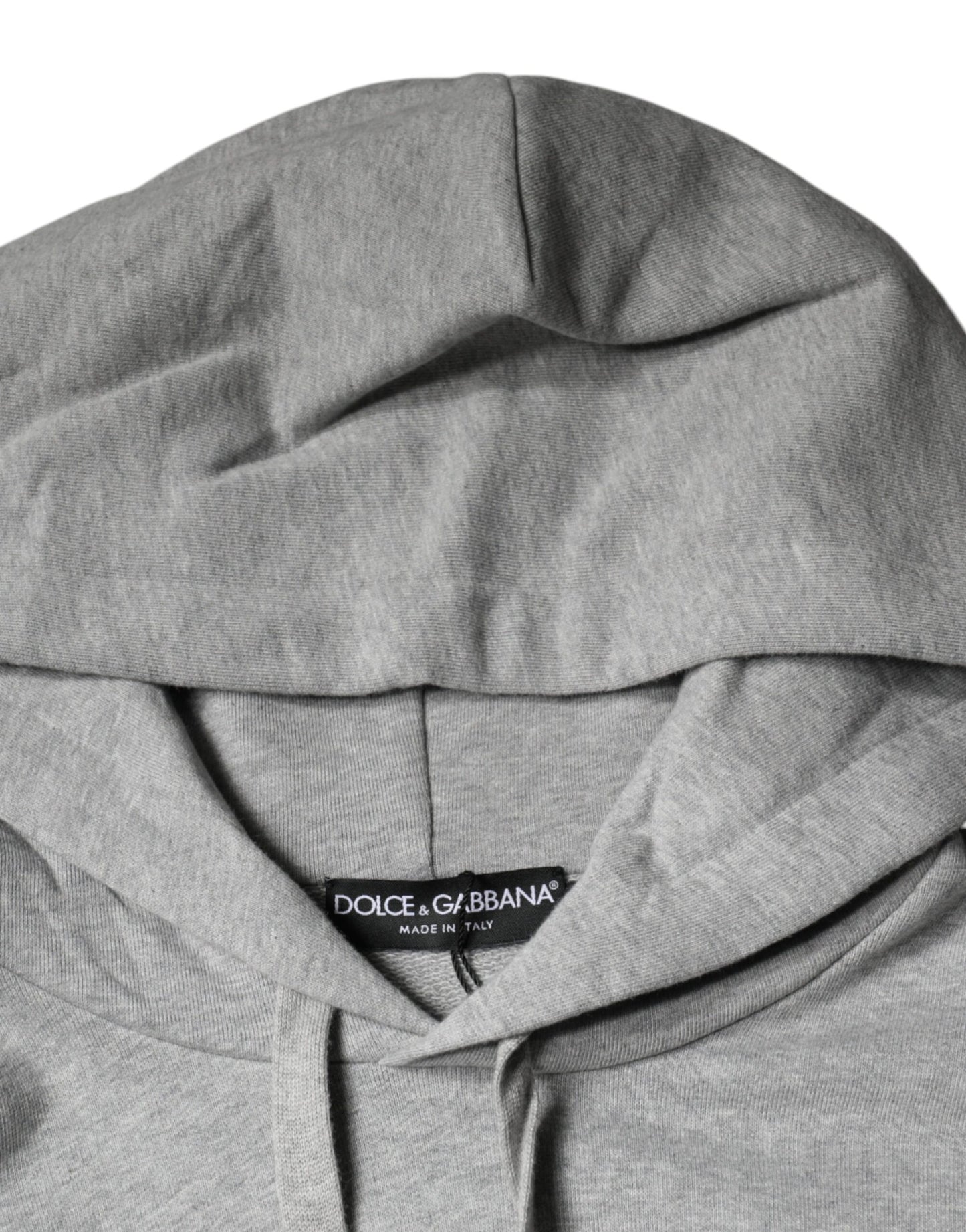 Sudadera con capucha y logo de algodón gris Dolce & Gabbana