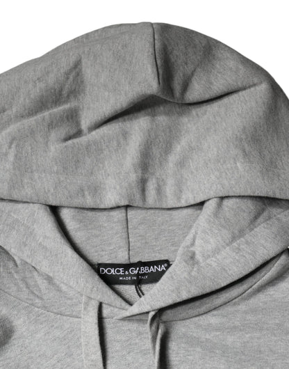 Sudadera con capucha y logo de algodón gris Dolce & Gabbana