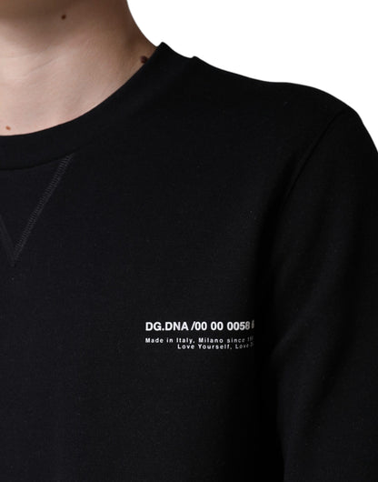 Dolce & Gabbana Suéter con cuello redondo y logo estampado negro