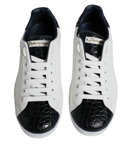 Zapatillas Dolce & Gabbana Portofino de Piel Blanca con Logo