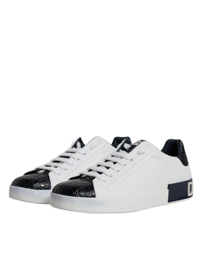 Zapatillas Dolce & Gabbana Portofino de Piel Blanca con Logo