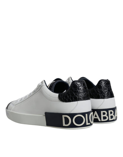 Zapatillas Dolce & Gabbana Portofino de Piel Blanca con Logo