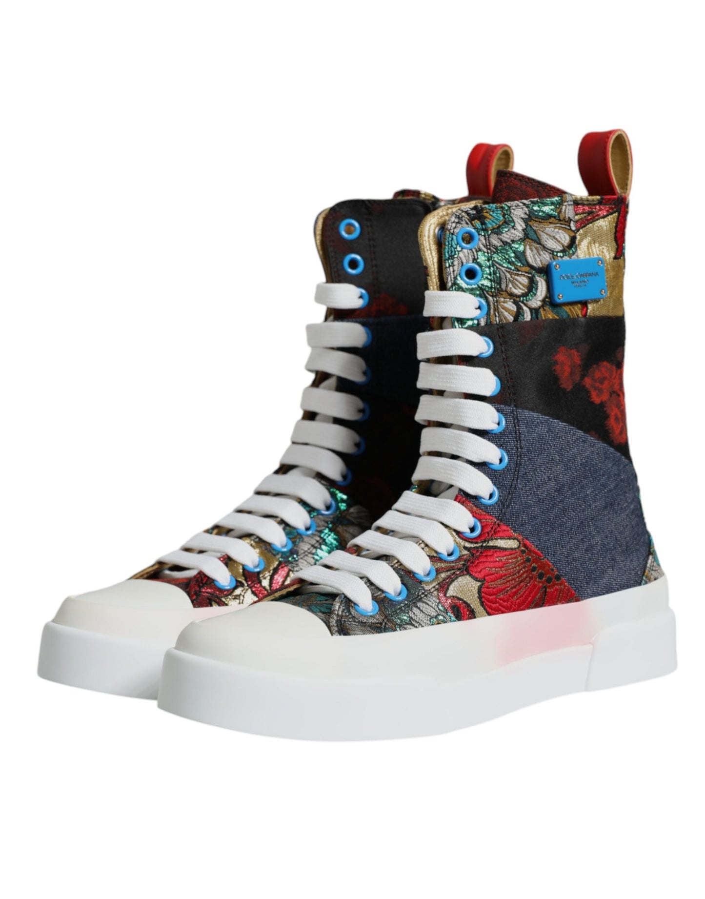 Zapatillas de deporte altas multicolor con parches Dolce & Gabbana