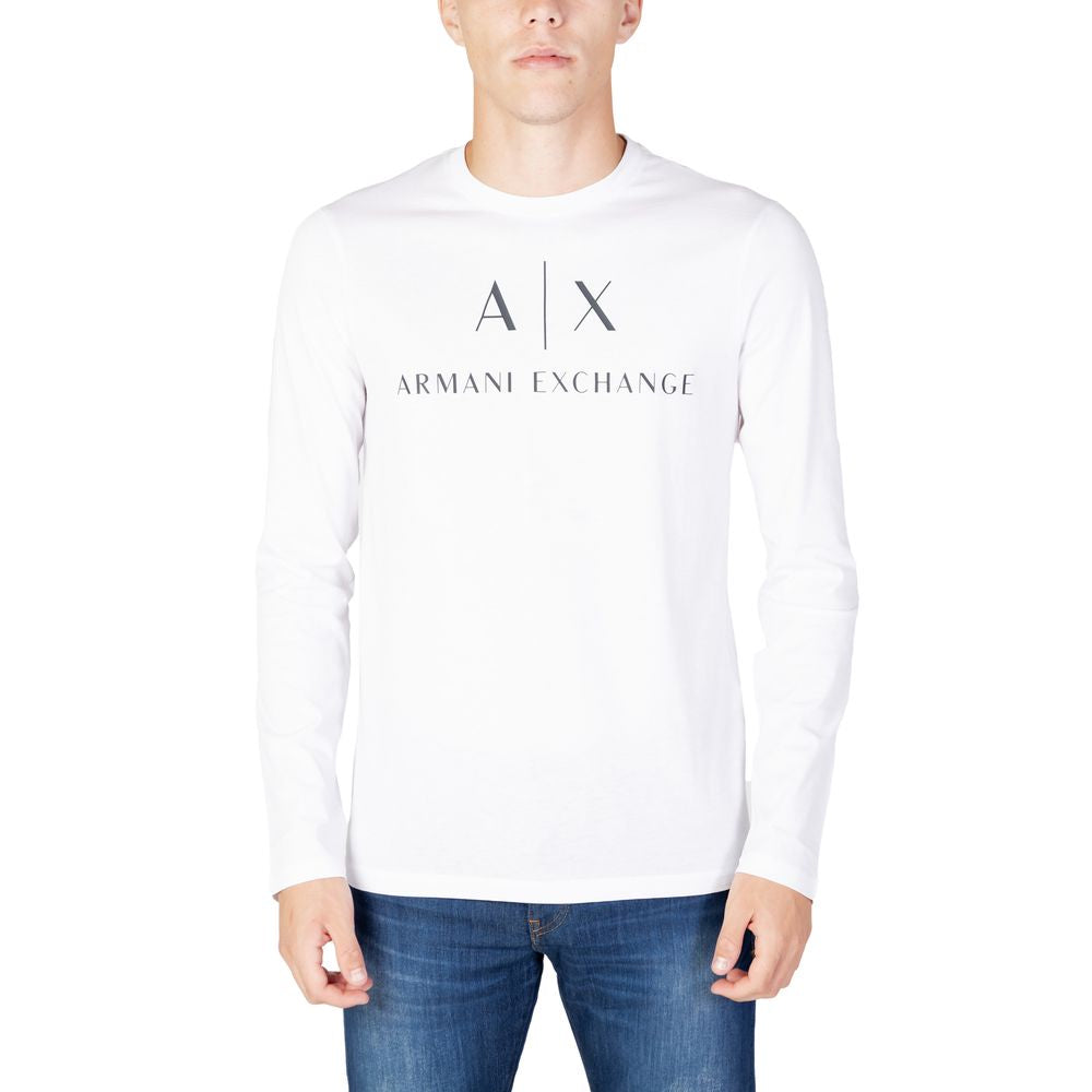 Camiseta de manga larga blanca de algodón Armani Exchange