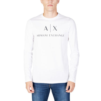 Camiseta de manga larga blanca de algodón Armani Exchange