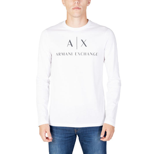 Camiseta de manga larga blanca de algodón Armani Exchange