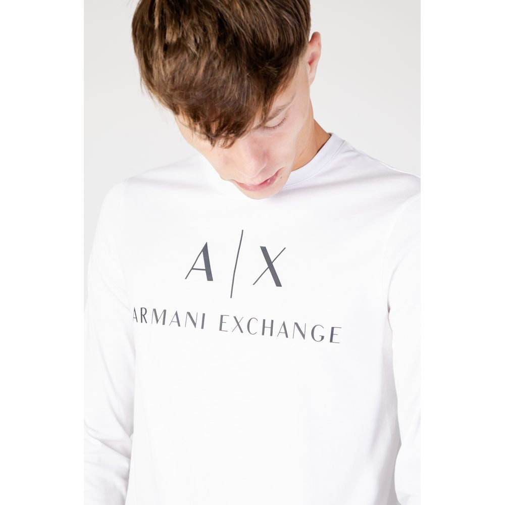 Camiseta de manga larga blanca de algodón Armani Exchange