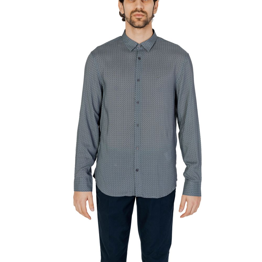 Camisa de viscosa estampada gris Armani Exchange