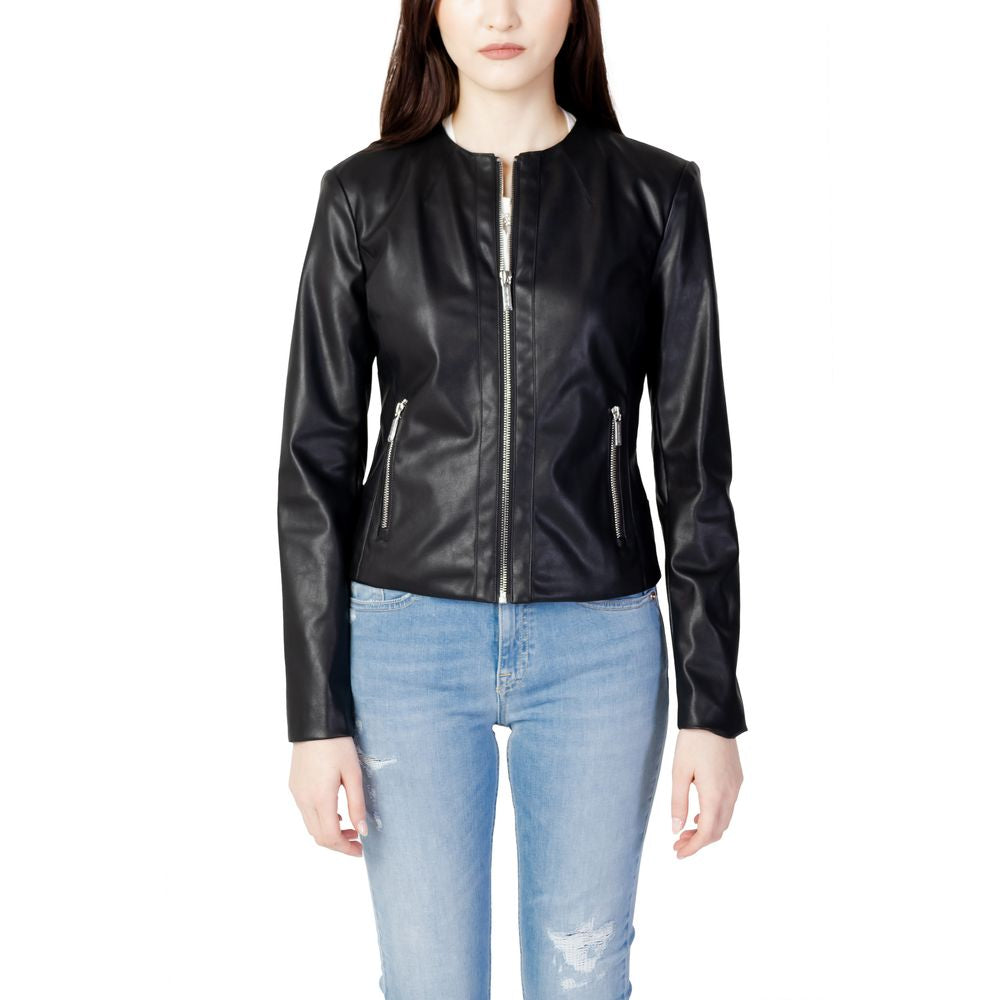 Chaqueta Armani Exchange de cuero y poliéster negra