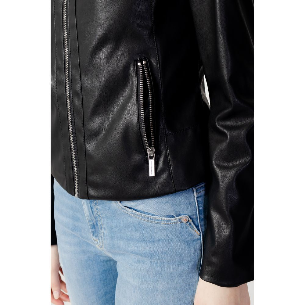 Chaqueta Armani Exchange de cuero y poliéster negra