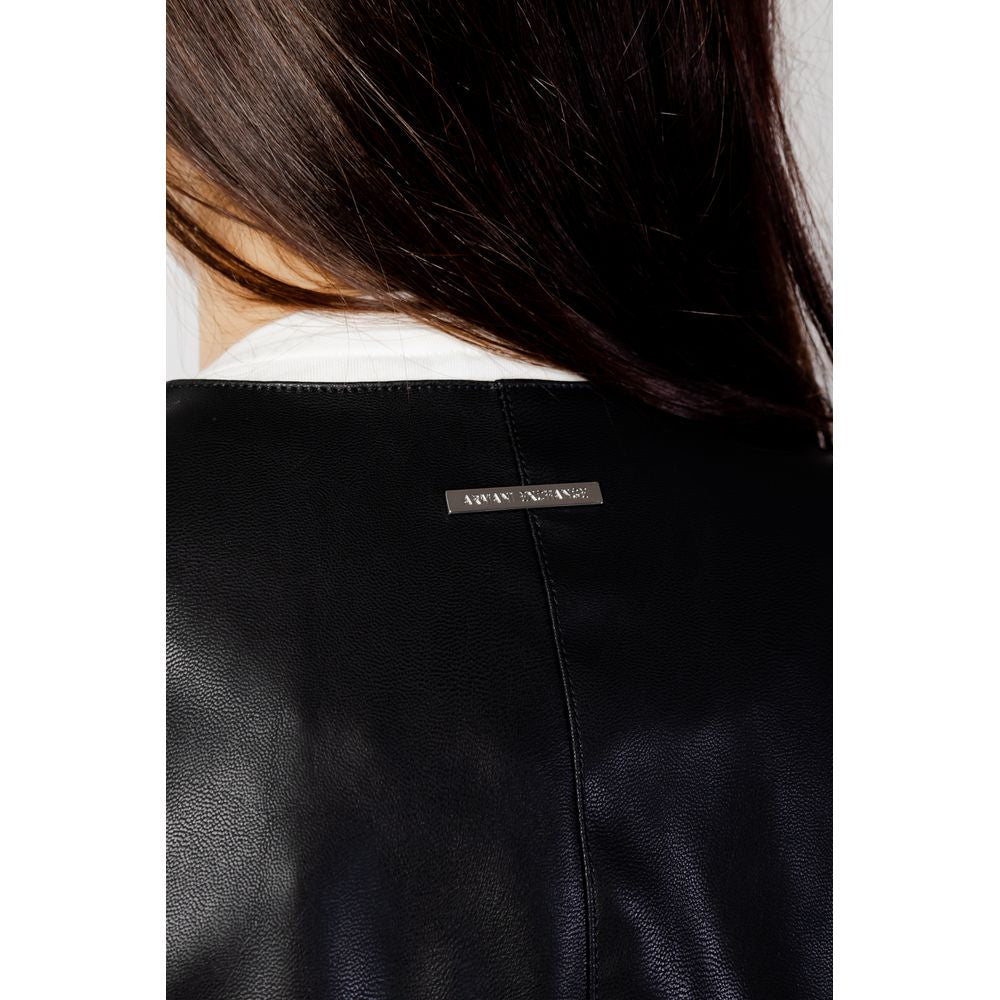 Chaqueta Armani Exchange de cuero y poliéster negra