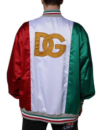 Chaqueta Bomber con Botones Italia Multicolor de Dolce & Gabbana