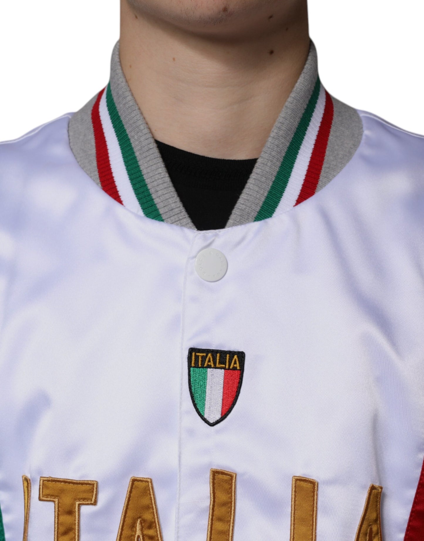 Chaqueta Bomber con Botones Italia Multicolor de Dolce & Gabbana