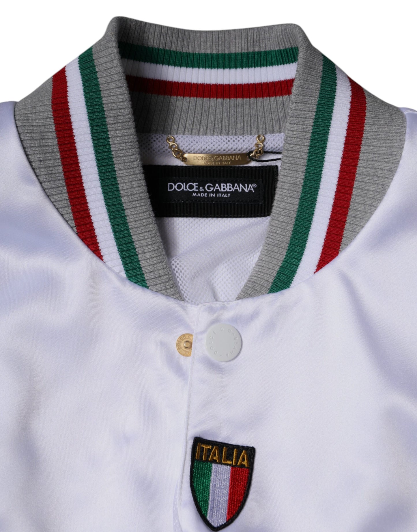 Chaqueta Bomber con Botones Italia Multicolor de Dolce & Gabbana