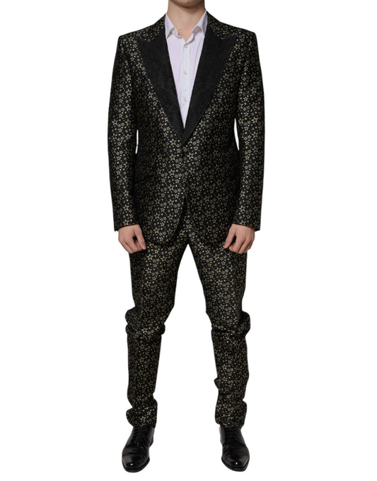 Traje de 2 piezas Sicilia de Dolce & Gabbana en jacquard de estrellas negras
