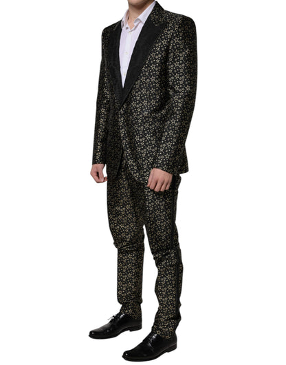 Traje de 2 piezas Sicilia de Dolce & Gabbana en jacquard de estrellas negras