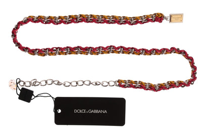 Cinturón de piel con cristales rojo y amarillo Dolce & Gabbana