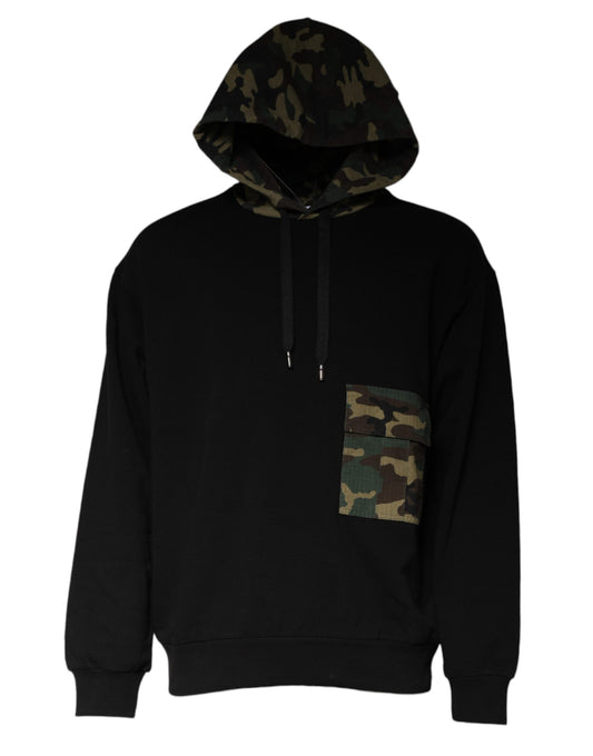 Sudadera con capucha negra de camuflaje de Dolce & Gabbana