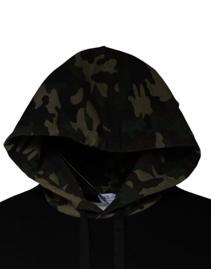 Sudadera con capucha negra de camuflaje de Dolce & Gabbana