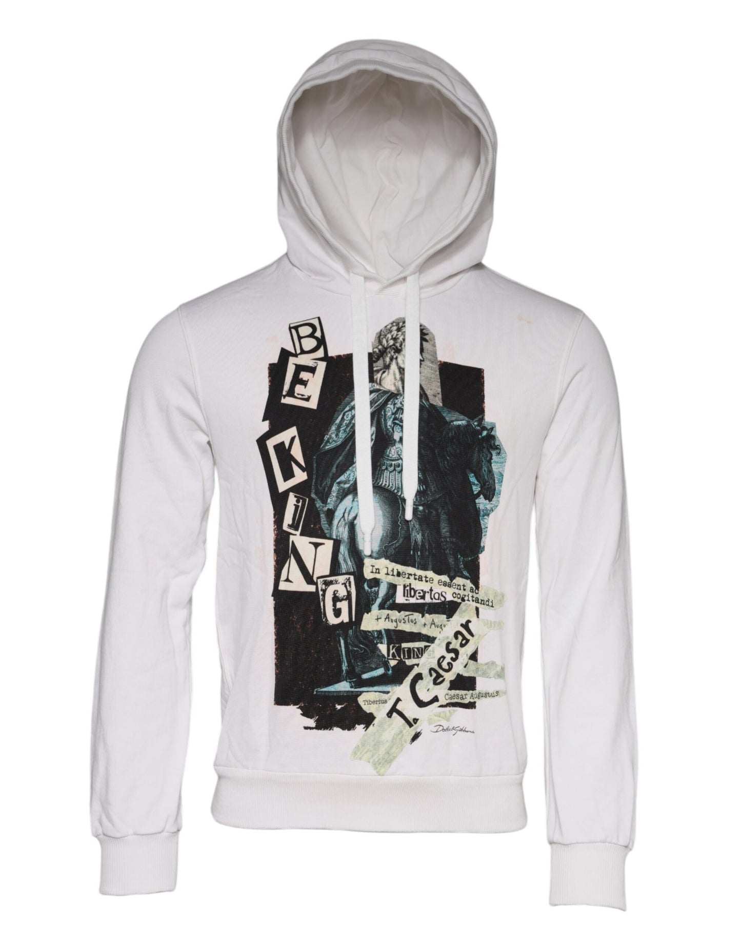 Sudadera con capucha blanca Caesar de algodón de Dolce & Gabbana