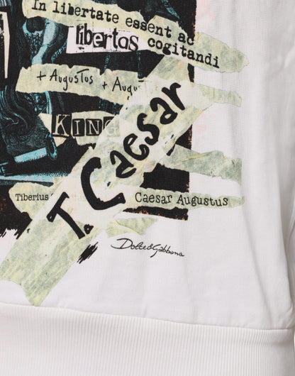 Sudadera con capucha blanca Caesar de algodón de Dolce & Gabbana