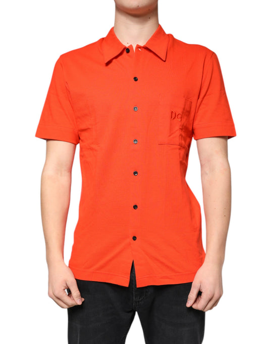 Polo informal de algodón naranja con botones de Dolce & Gabbana
