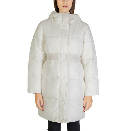 Abrigo Calvin Klein Jeans de nailon color crema