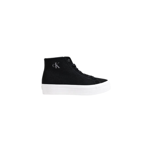 Zapatillas de plataforma de ante y cuero negras Calvin Klein Jeans