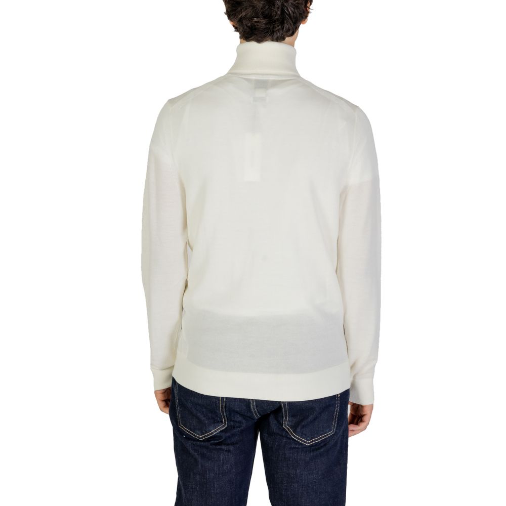 Calvin Klein Jeans Suéter de cuello alto de lana color crema