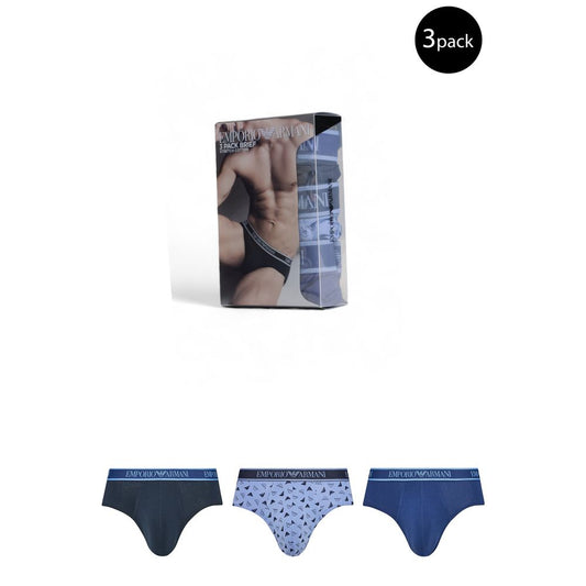 Slip de algodón azul Emporio Armani Underwear