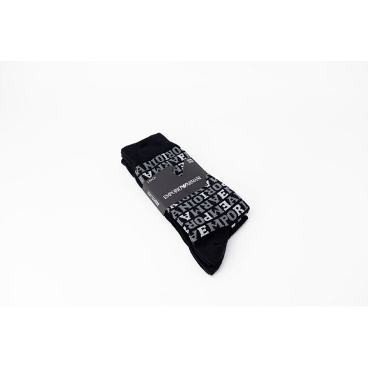Calcetines negros de algodón Emporio Armani Underwear
