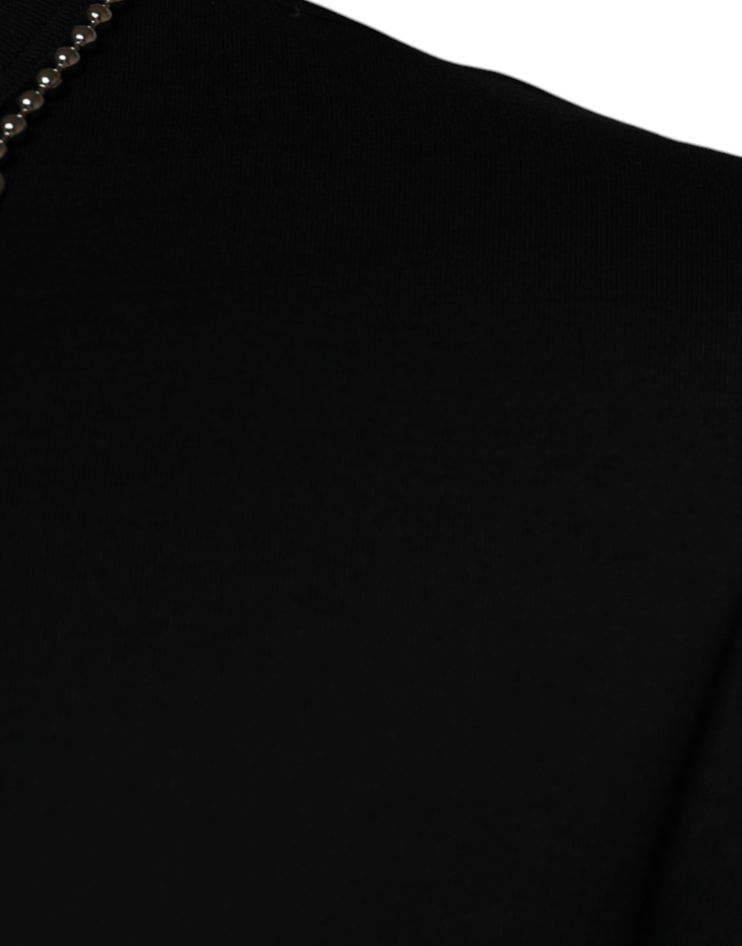 Camiseta Dolce & Gabbana de Algodón Negro con Cuello Decorado