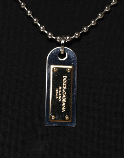 Camiseta Dolce & Gabbana de Algodón Negro con Cuello Decorado
