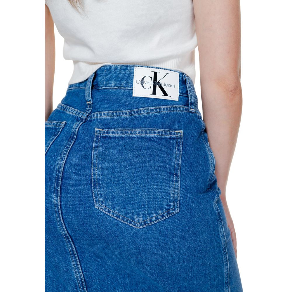 Falda larga Calvin Klein Jeans de algodón azul