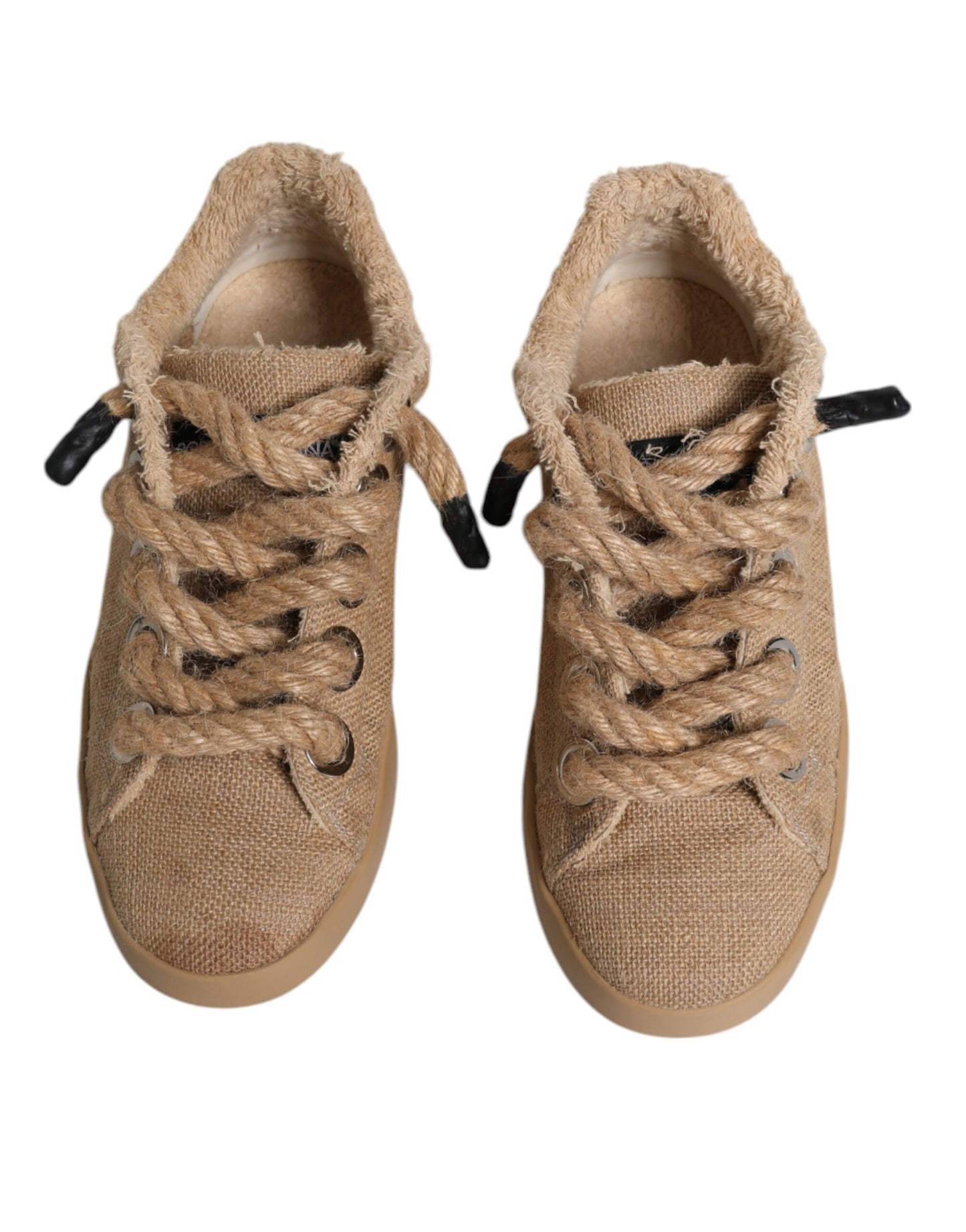 Zapatillas bajas de hombre Dolce & Gabbana de tela de yute marrón