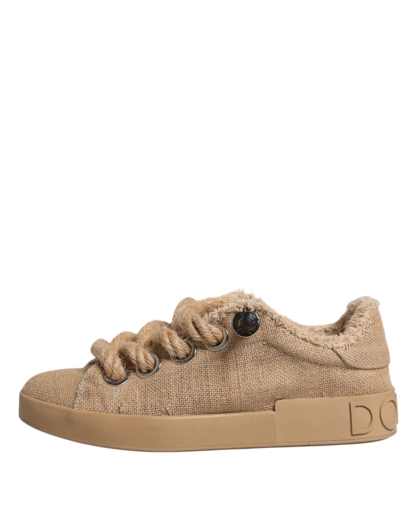Zapatillas bajas de hombre Dolce & Gabbana de tela de yute marrón