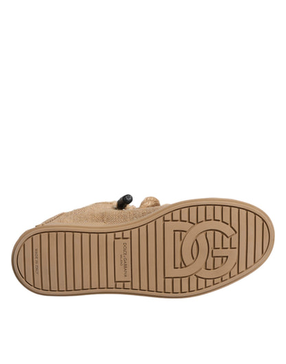 Zapatillas bajas de hombre Dolce & Gabbana de tela de yute marrón