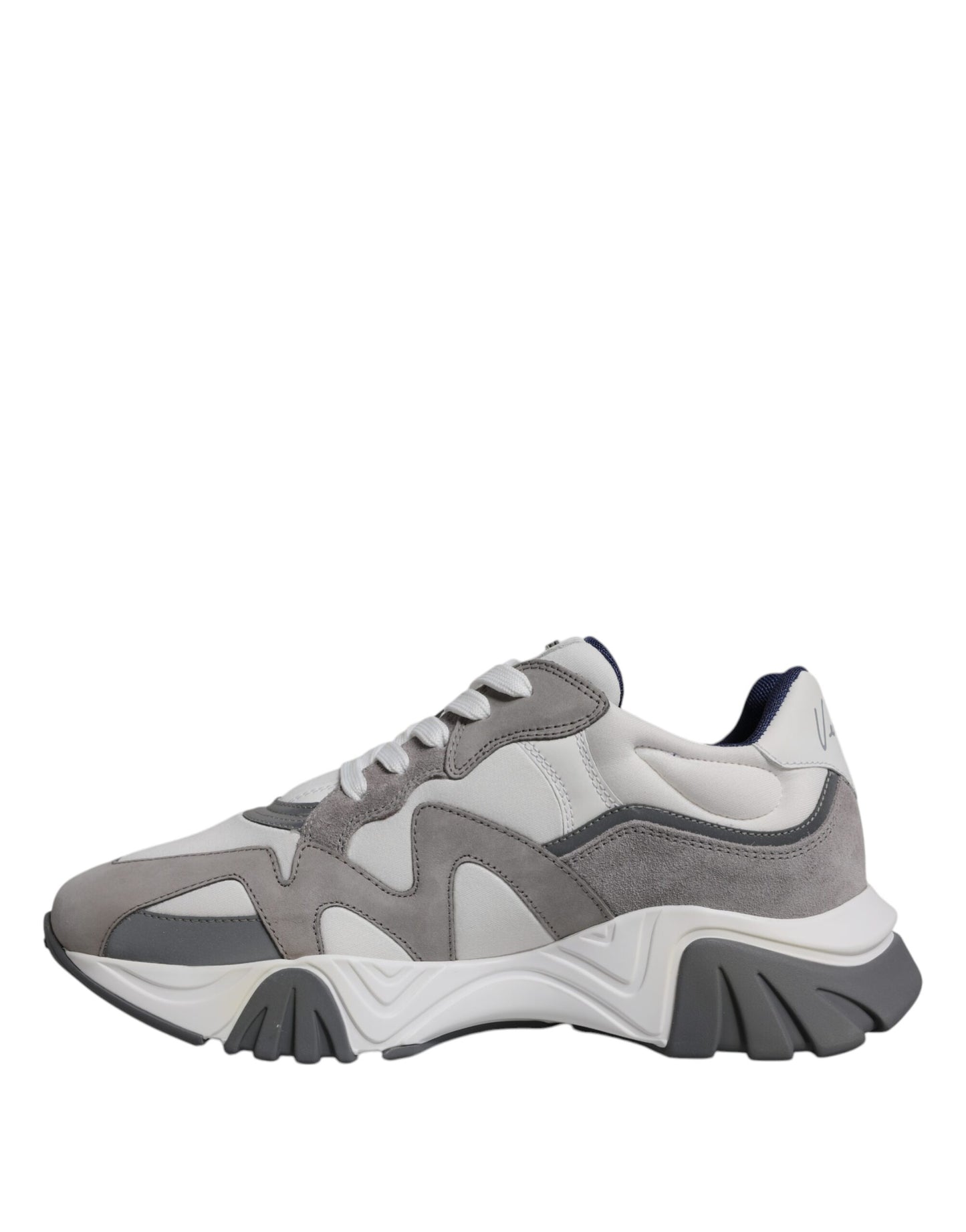 Zapatillas Versace Squalo de cuero gris, neopreno y suela gruesa bajas