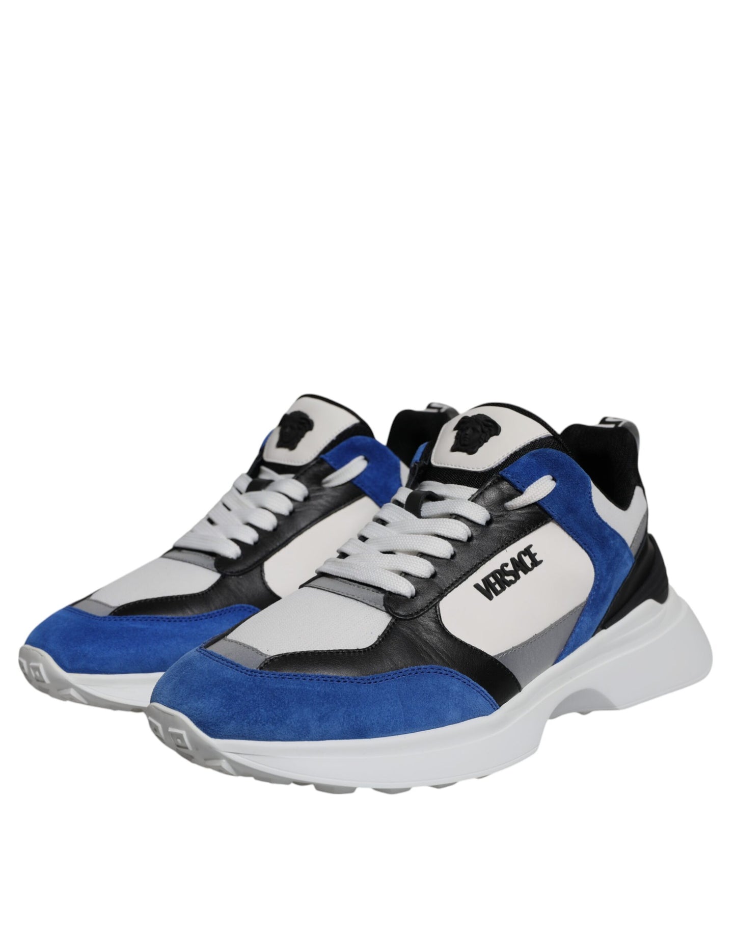 Versace Medusa Low-Top Multicolor Check Canvas Sneakers