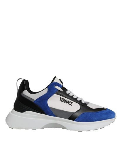 Versace Medusa Low-Top Multicolor Check Canvas Sneakers