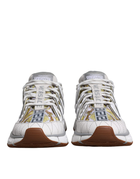 Zapatillas Versace Trigreca Blancas con Estampado Barocco de Caña Baja