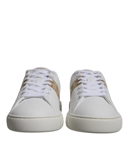 Zapatillas bajas de hombre Versace de TPU con estampado Greca en blanco y marrón