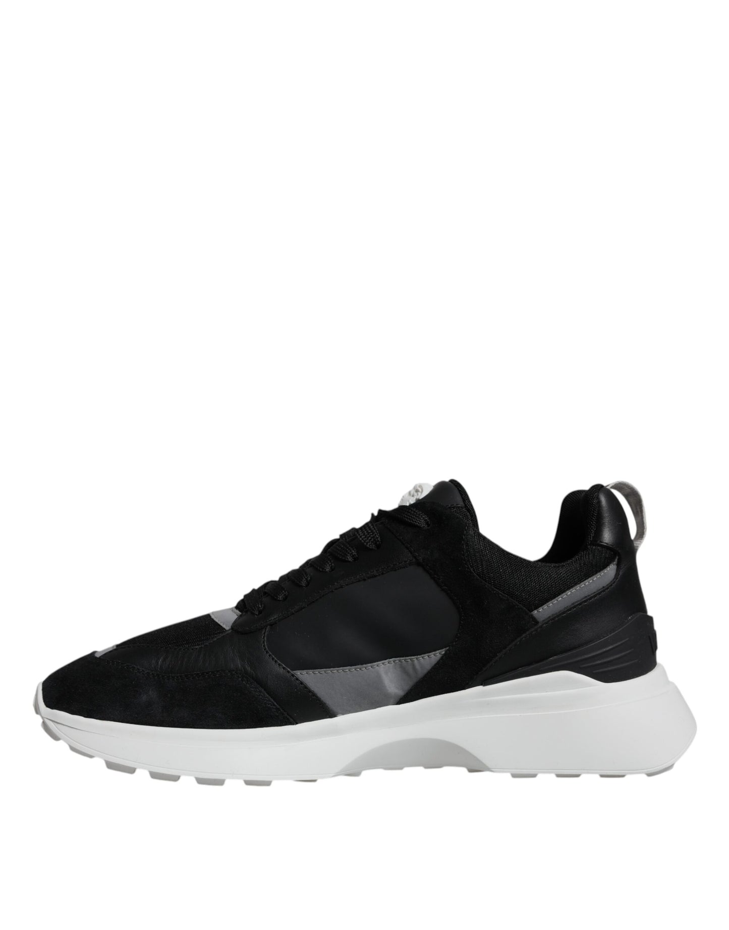 Zapatillas Bajas Versace de Lona Negra y Cuatro Tejidos Medusa