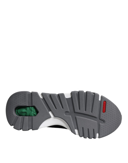 Zapatillas Versace bajas Squalo de neopreno y piel negra con suela gruesa